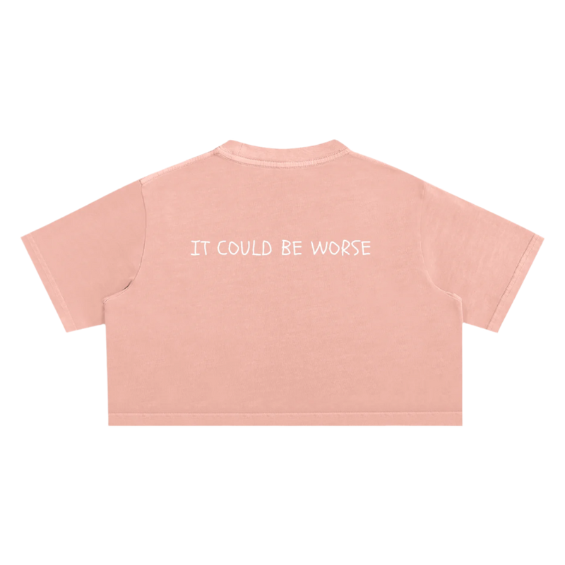 "WORDS HAVE POWER" Snow Washed Crop Top