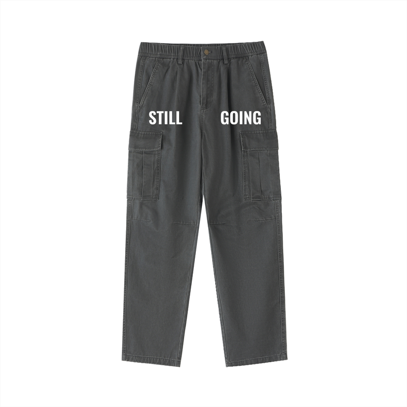 Cotton Elastic-Waist Cargo Pants by ODMPOD