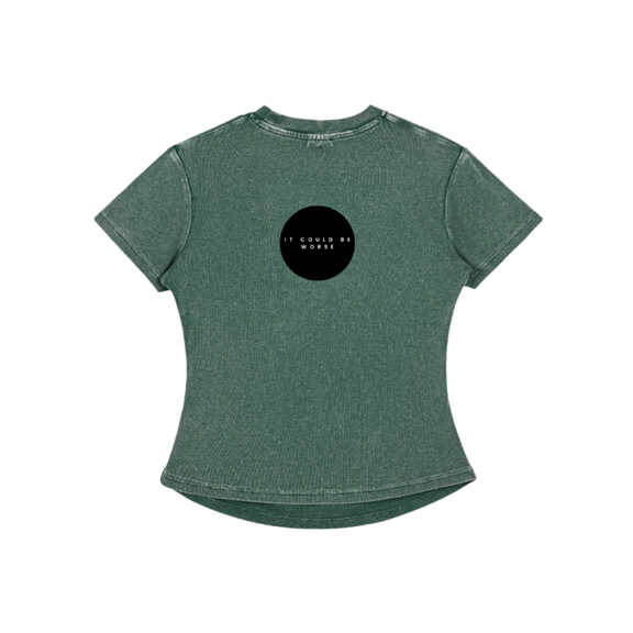Vintaged-Wash Bodycon Cotton T-Shirt by ODMPOD