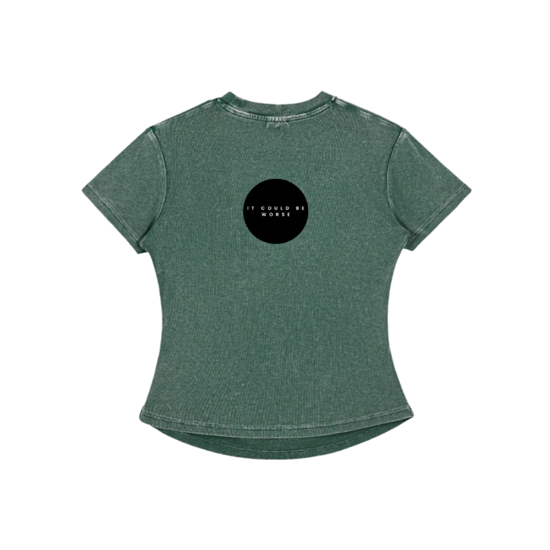 Vintaged-Wash Bodycon Cotton T-Shirt by ODMPOD