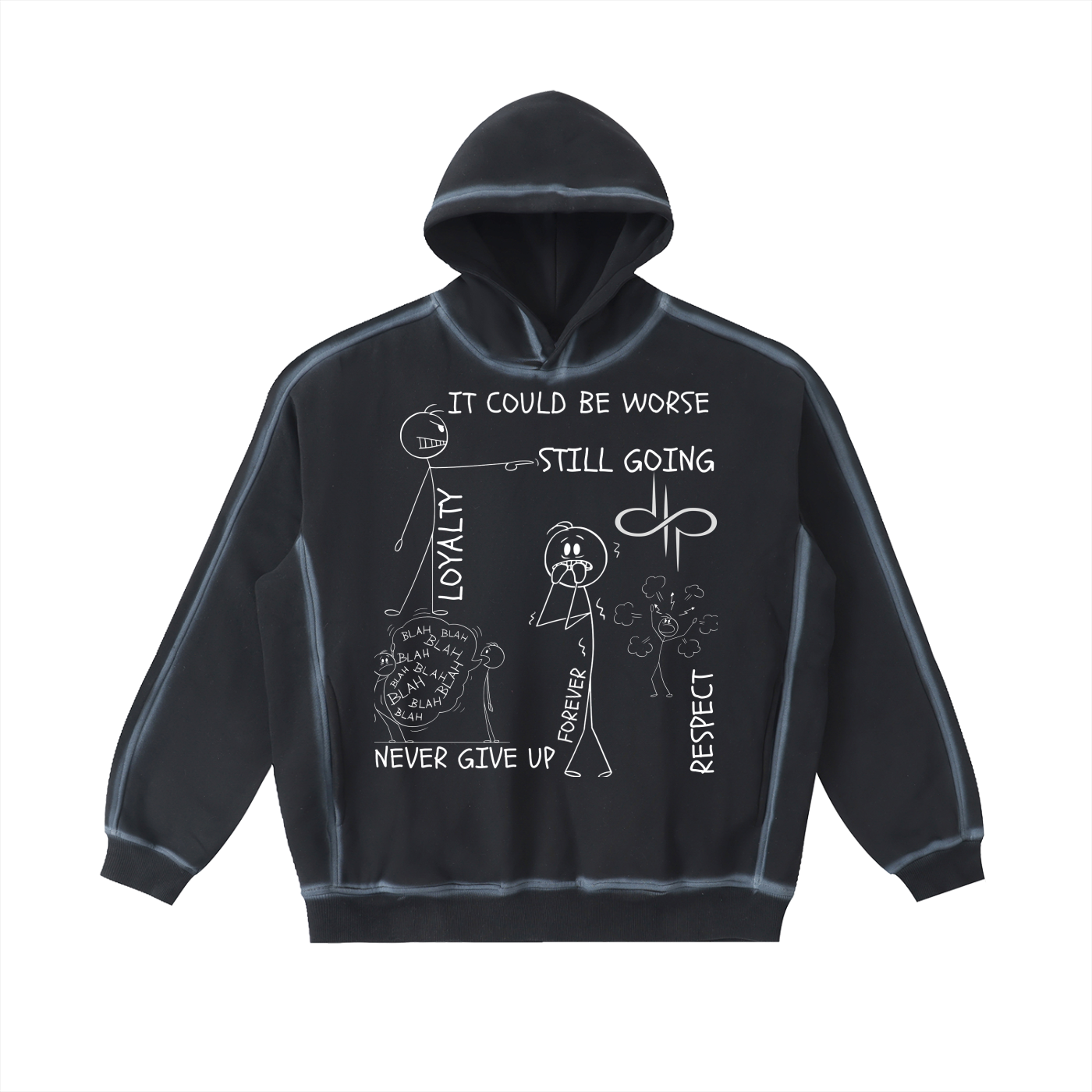 "WORDS HAVE POWER" Sunfaded Edge Fleece Hoodie