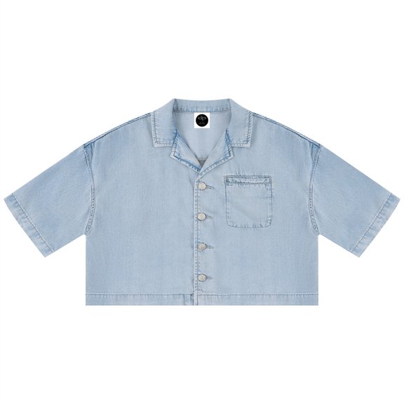 Women's Vintage Wash Boxy Cropped Shirt by ODMPOD