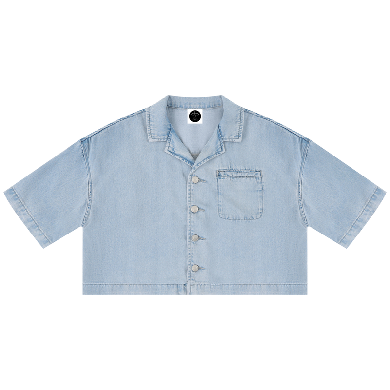 Women's Vintage Wash Boxy Cropped Shirt by ODMPOD