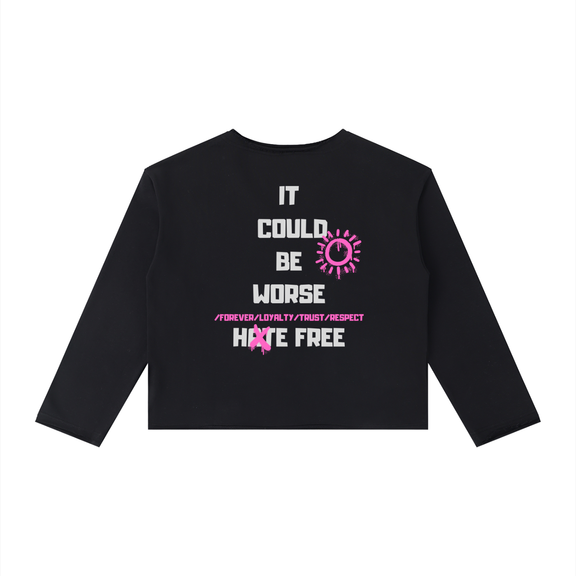 Women's Raw Hem Long Sleeve T-Shirt by ODMPOD