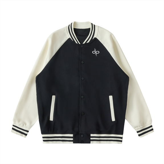 Two Tone Raglan Sleeve Varsity Jacket by ODMPOD