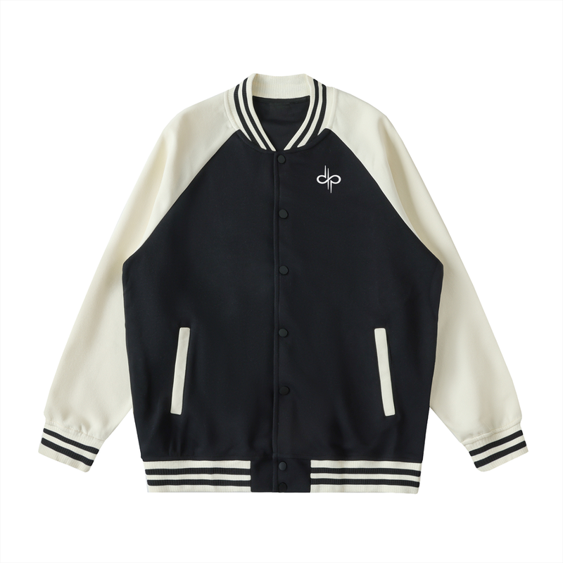 Two Tone Raglan Sleeve Varsity Jacket by ODMPOD