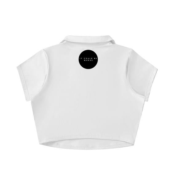 V-Neck Lapel Crop Top by ODMPOD