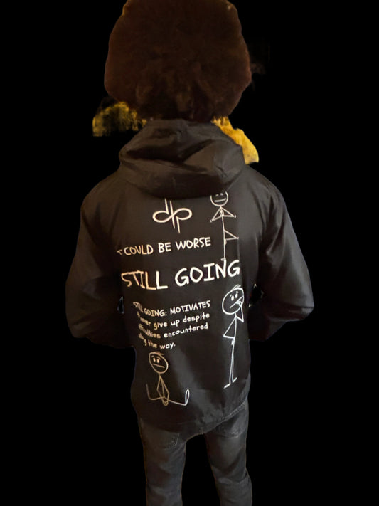 "WORDS HAVE POWER" lightweight zip up windbreaker by STILL GOING SHOP