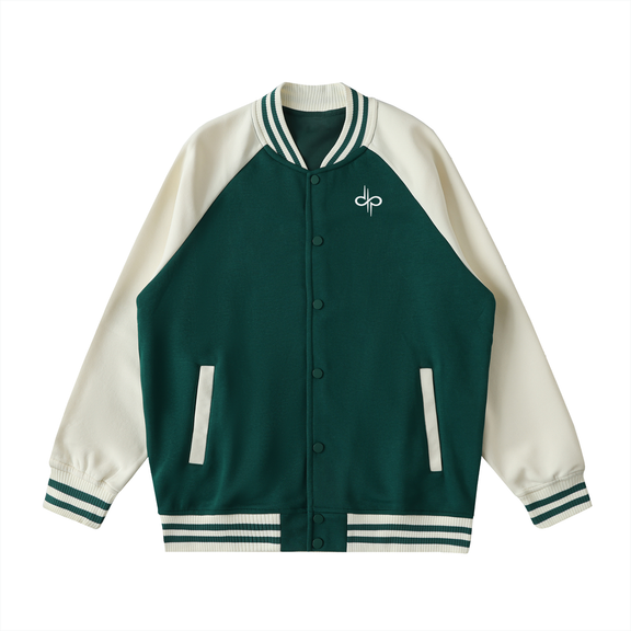 Two Tone Raglan Sleeve Varsity Jacket by ODMPOD