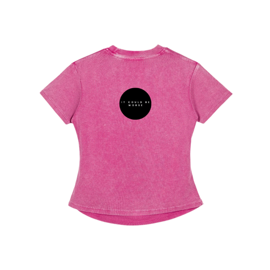 Vintaged-Wash Bodycon Cotton T-Shirt by ODMPOD