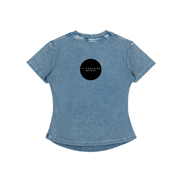 Vintaged-Wash Bodycon Cotton T-Shirt by ODMPOD