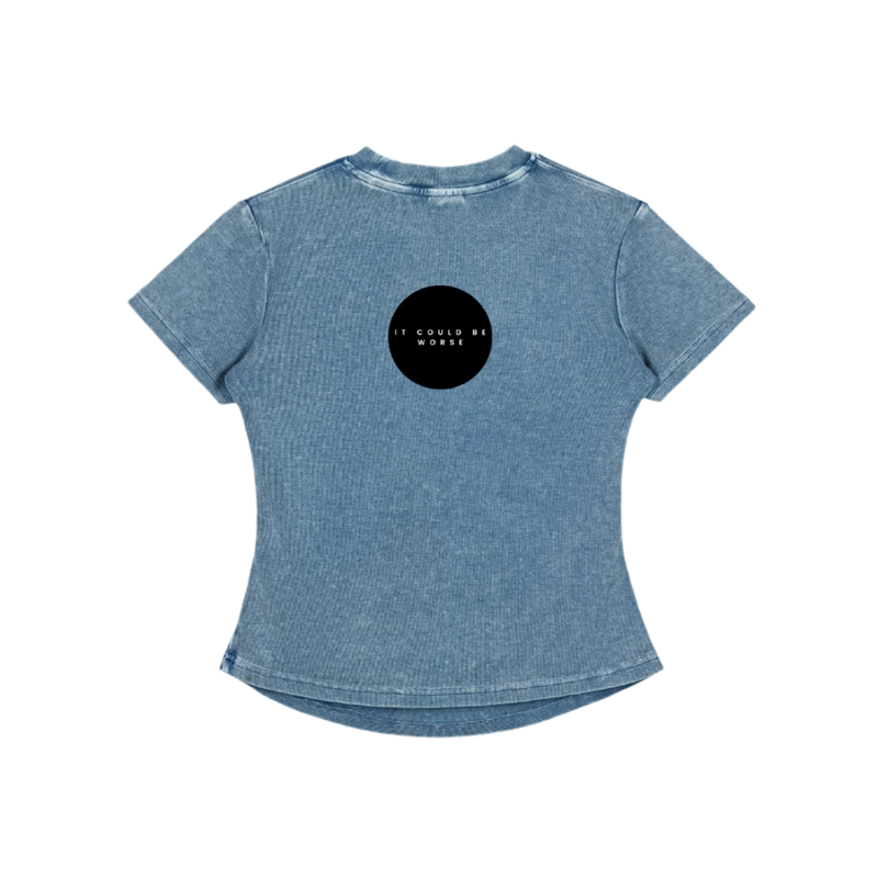 Vintaged-Wash Bodycon Cotton T-Shirt by ODMPOD