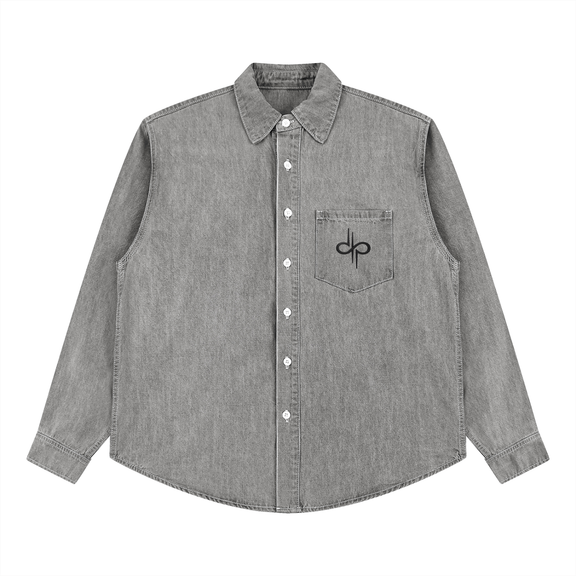 Unisex Vintage Wash Denim Shirt by ODMPOD