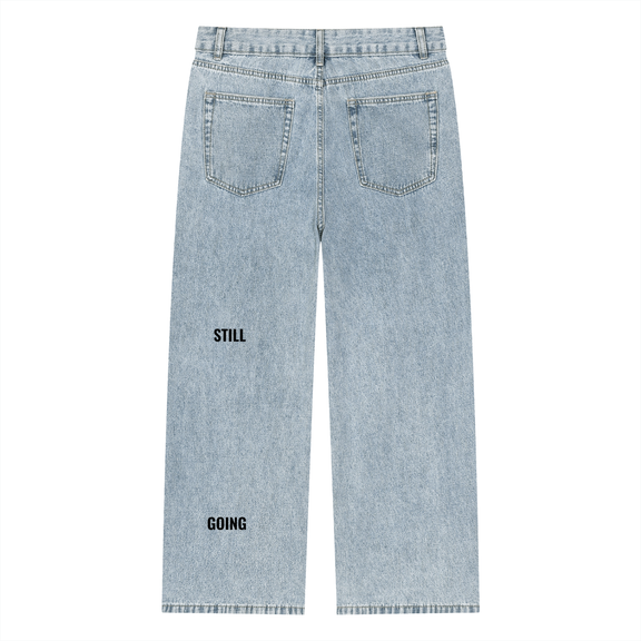 Unisex Vintage Wash Straight Leg Jeans by ODMPOD