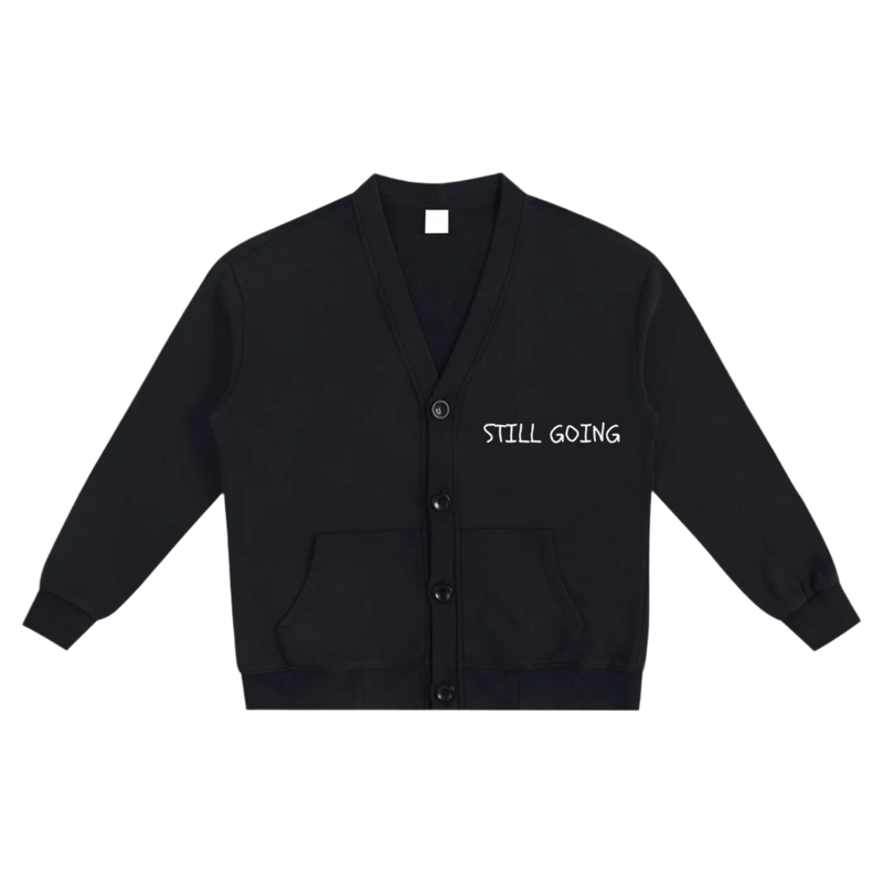 "WORDS HAVE POWER" Snow Washed Sweat Cardigan by ODMPOD