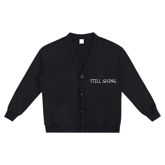 "WORDS HAVE POWER" Snow Washed Sweat Cardigan by ODMPOD