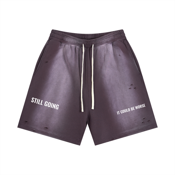 Sun Fade Distressed Shorts by ODMPOD