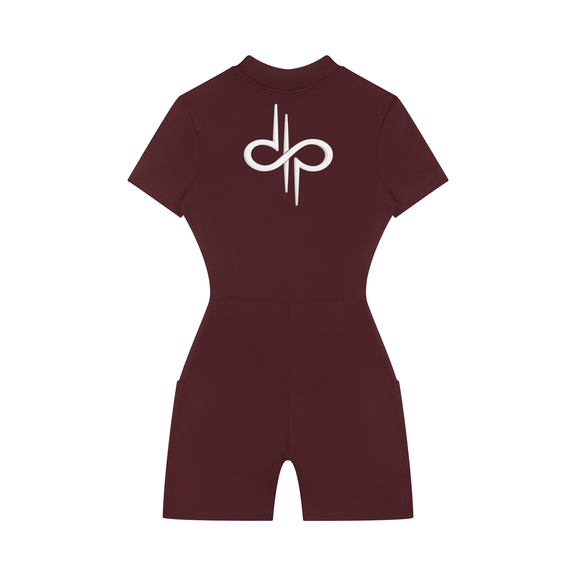 Women's Quarter-Zip Short Sleeve Romper by ODMPOD