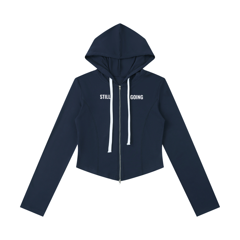 Women's Slim Cropped Full Zip Hoodie by ODMPOD
