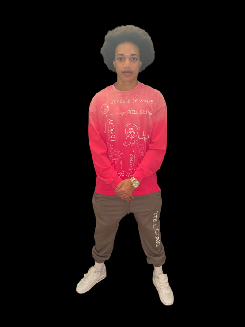 "WORDS HAVE POWER" Gradient Vintage Washed Long Sleeve Tee by ODMPOD