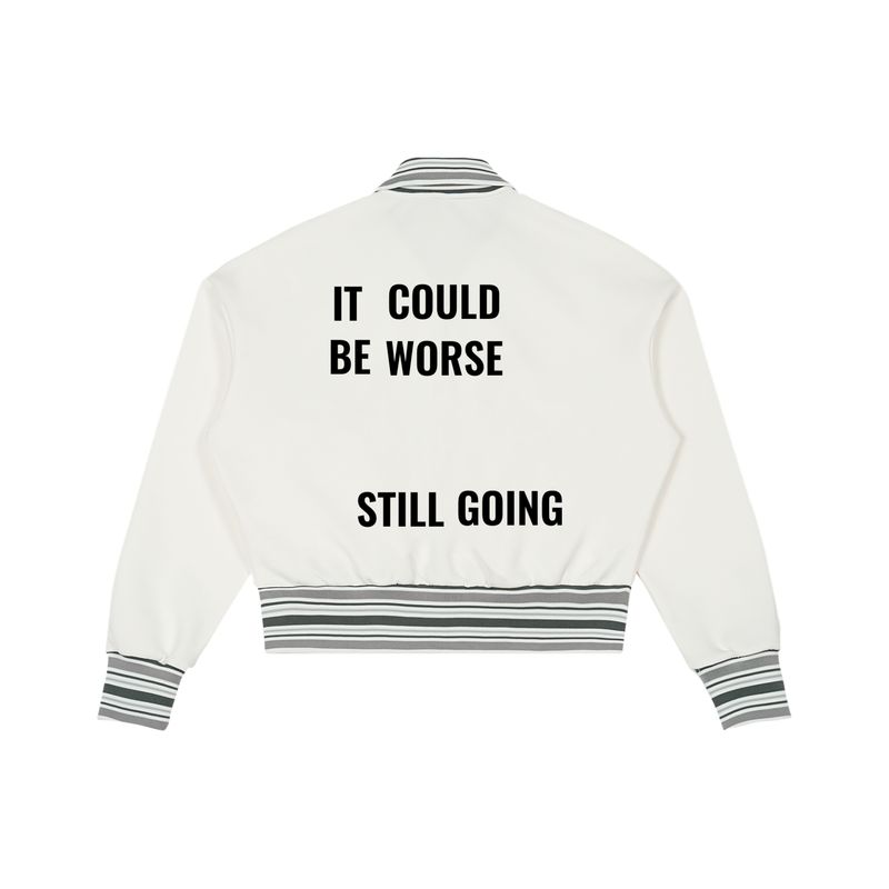 Striped Rib Collar Zip Jacket by ODMPOD