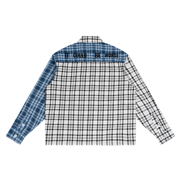 Unisex Oversized Plaid Color Block Shirt by ODMPOD