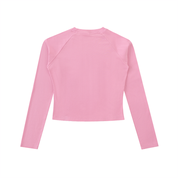 Dyed Washed Raglan Long Sleeve Slim T-Shirt by ODMPOD