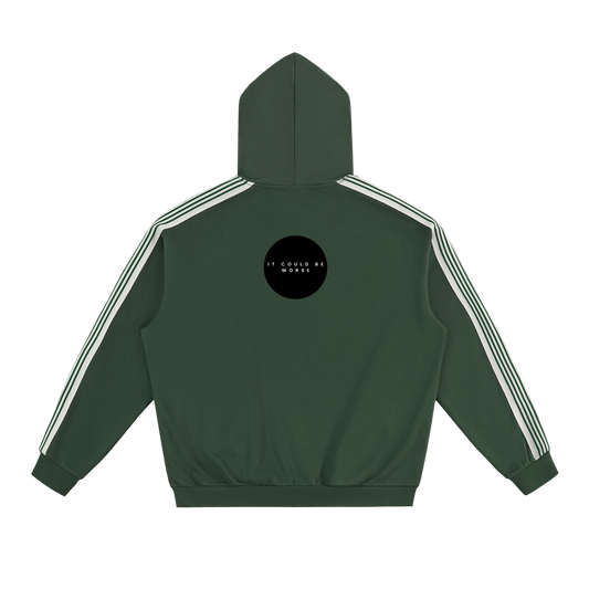 Side Stripe Drop-Shoulder Hoodie by ODMPOD