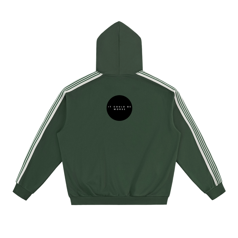 Side Stripe Drop-Shoulder Hoodie by ODMPOD