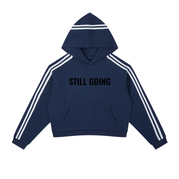Contrast Side Stripe Cropped Hoodie by ODMPOD