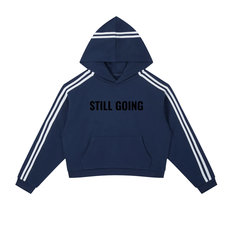 Contrast Side Stripe Cropped Hoodie by ODMPOD