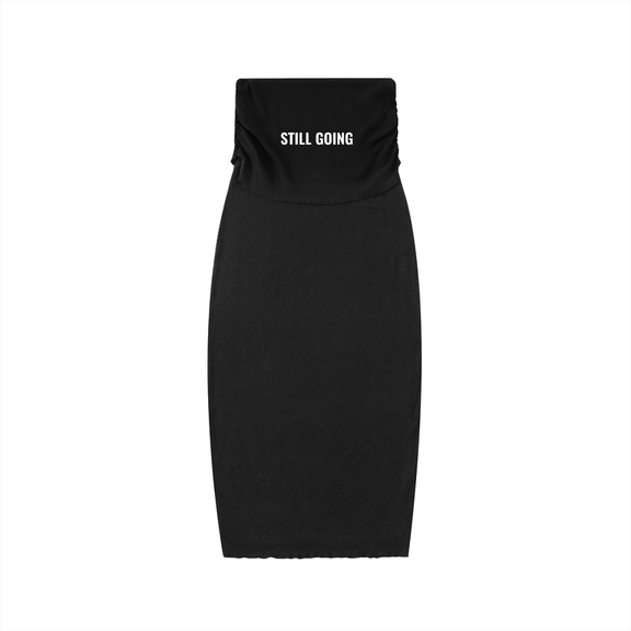 Dyed Washed Straight Hip-Hugging Slim Maxi Skirt by ODMPOD