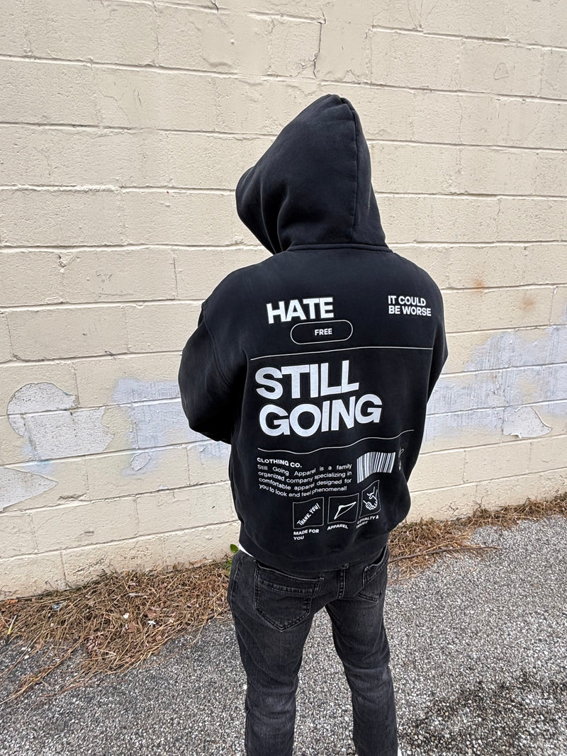 "HATE FREE" Zip- Boxy Hoodie