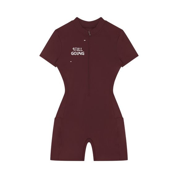 Women's Quarter-Zip Short Sleeve Romper by ODMPOD