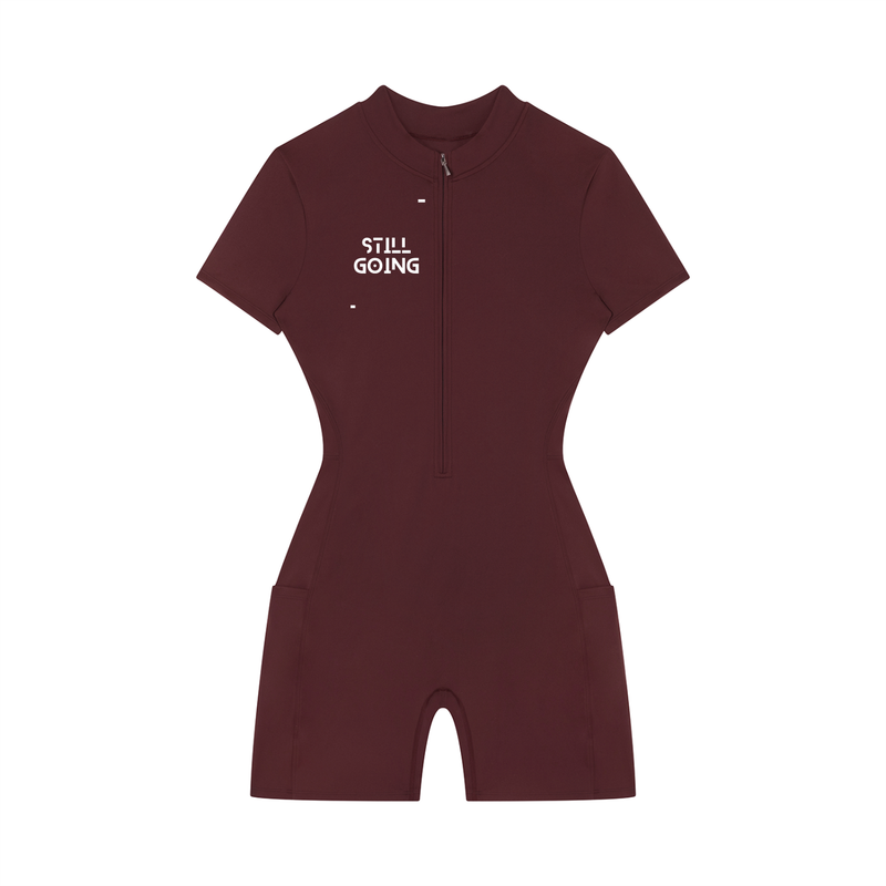 Women's Quarter-Zip Short Sleeve Romper by ODMPOD