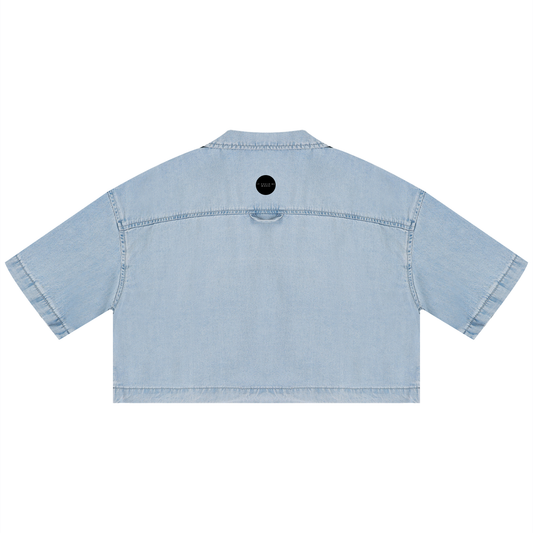 Women's Vintage Wash Boxy Cropped Shirt by ODMPOD
