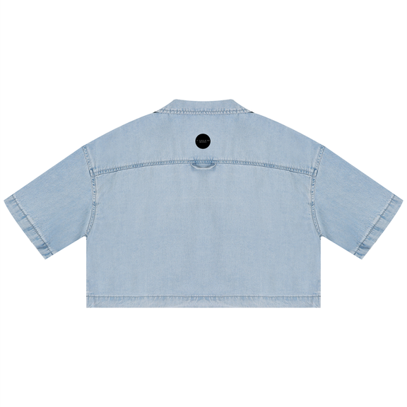 Women's Vintage Wash Boxy Cropped Shirt by ODMPOD
