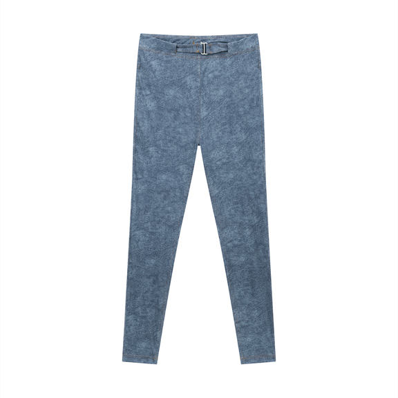 Women's Faux Denim Zip-Fly Leggings by ODMPOD