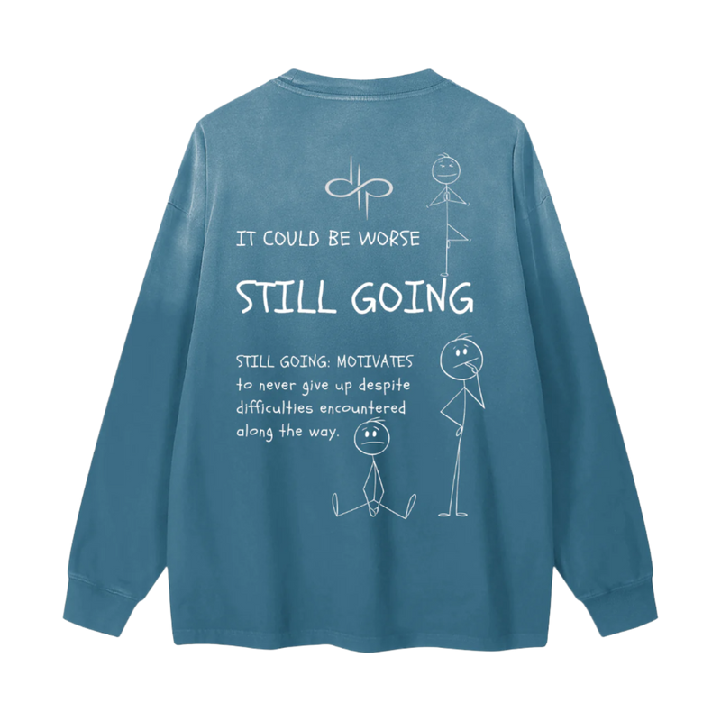 "WORDS HAVE POWER" Gradient Vintage Washed Long Sleeve Tee by ODMPOD