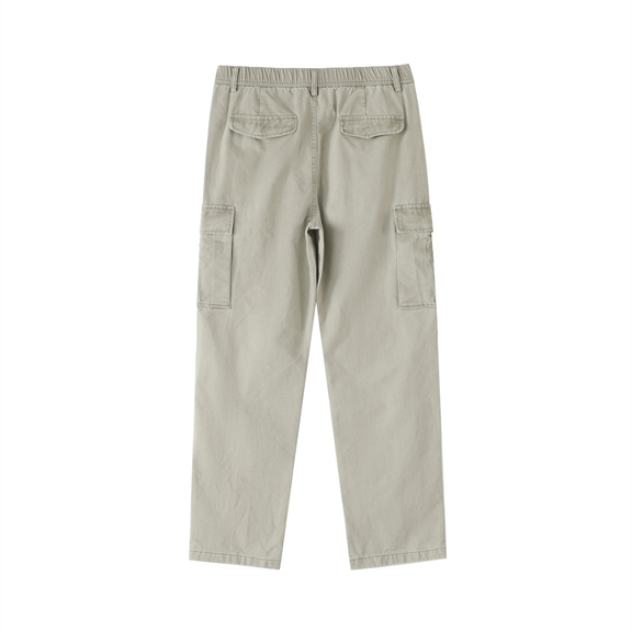 Cotton Elastic-Waist Cargo Pants by ODMPOD
