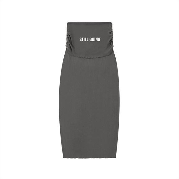 Dyed Washed Straight Hip-Hugging Slim Maxi Skirt by ODMPOD
