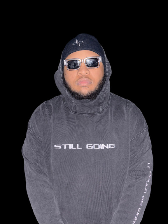 "WORDS HAVE POWER" Slit Hem Turtleneck Hoodie by PODpartner