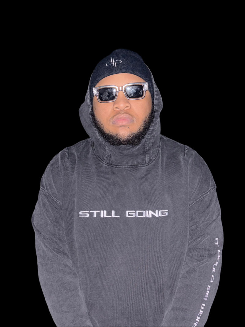 "WORDS HAVE POWER" Slit Hem Turtleneck Hoodie by PODpartner