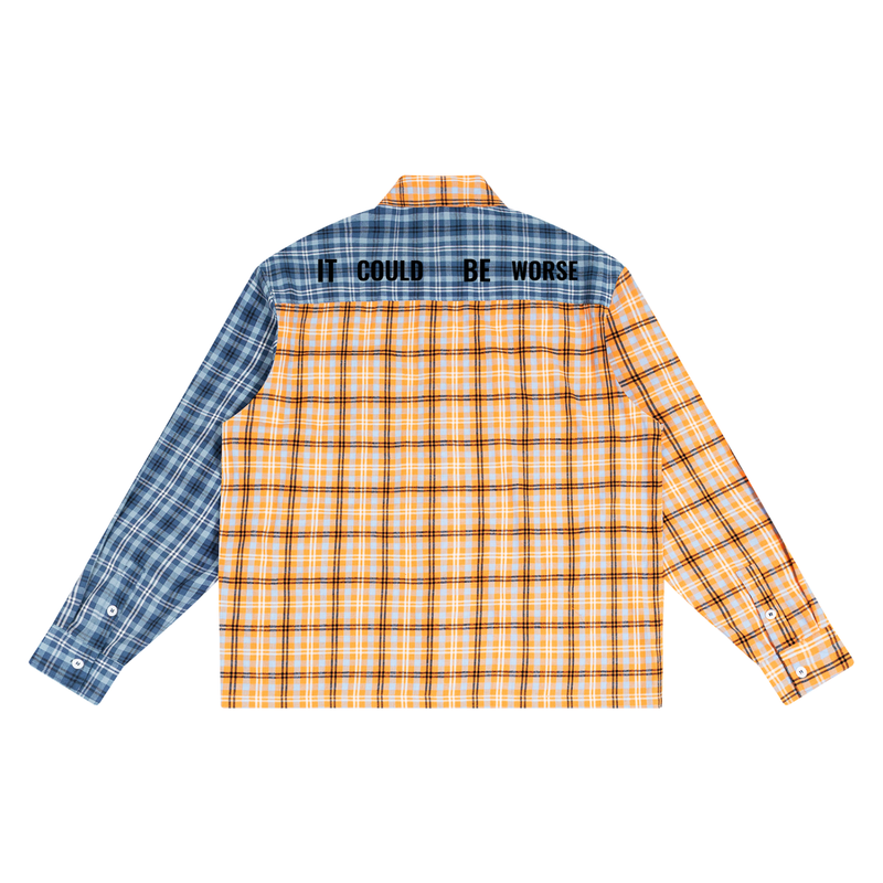 Unisex Oversized Plaid Color Block Shirt by ODMPOD