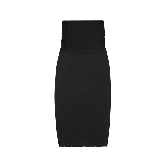 Dyed Washed Straight Hip-Hugging Slim Maxi Skirt by ODMPOD