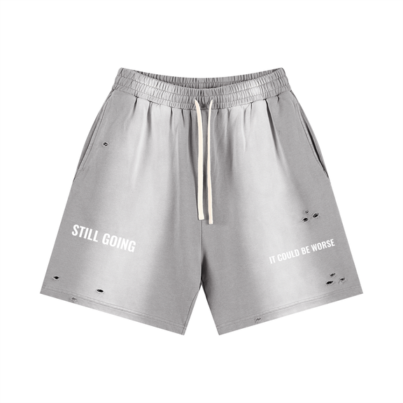 Sun Fade Distressed Shorts by ODMPOD