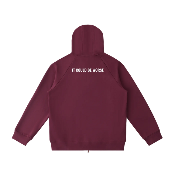 Heavyweight Raglan Sleeve Zip Hoodie by ODMPOD