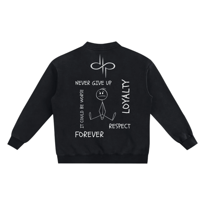 "WORDS HAVE POWER" Snow Washed Sweat Cardigan by ODMPOD