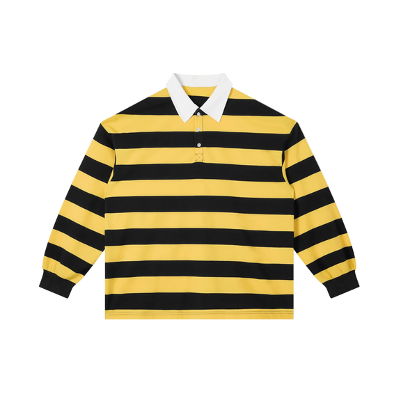 Color Block Stripe Polo Shirt by ODMPOD