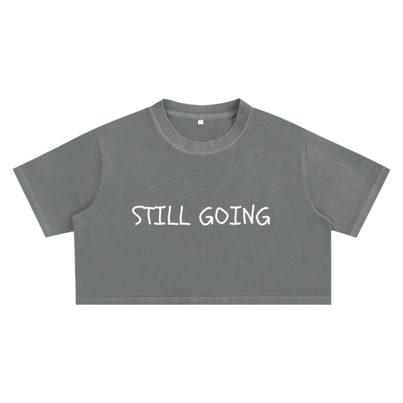 "WORDS HAVE POWER" Snow Washed Crop Top